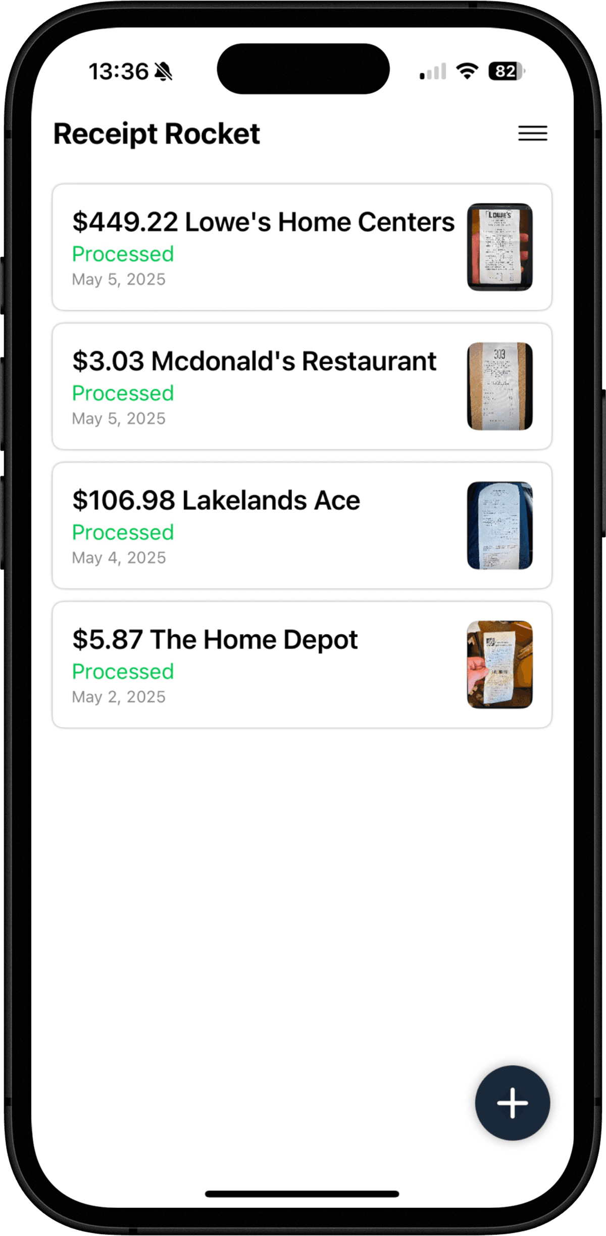 Receipt Rocket App Screenshot